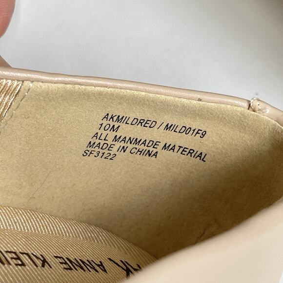 Anne Klein Mildred Nude Low Wedge Cap Toe Slip On Shoes 10 M iFlex Padded Insole - Picture 12 of 12